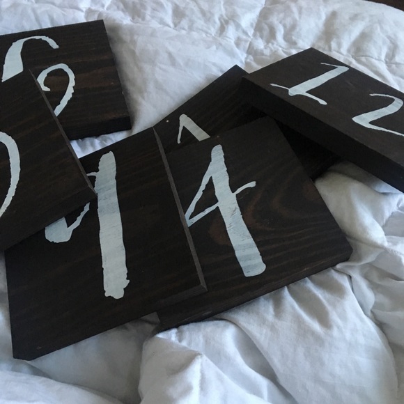 Wedding Table Numbers on Wood Numbers 1-12 - Picture 2 of 3